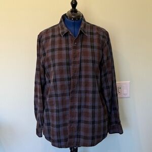 Carbon2Cobalt Mens Effortlessly Cool Blue/Brown Plaid Cotton Shirt - XL